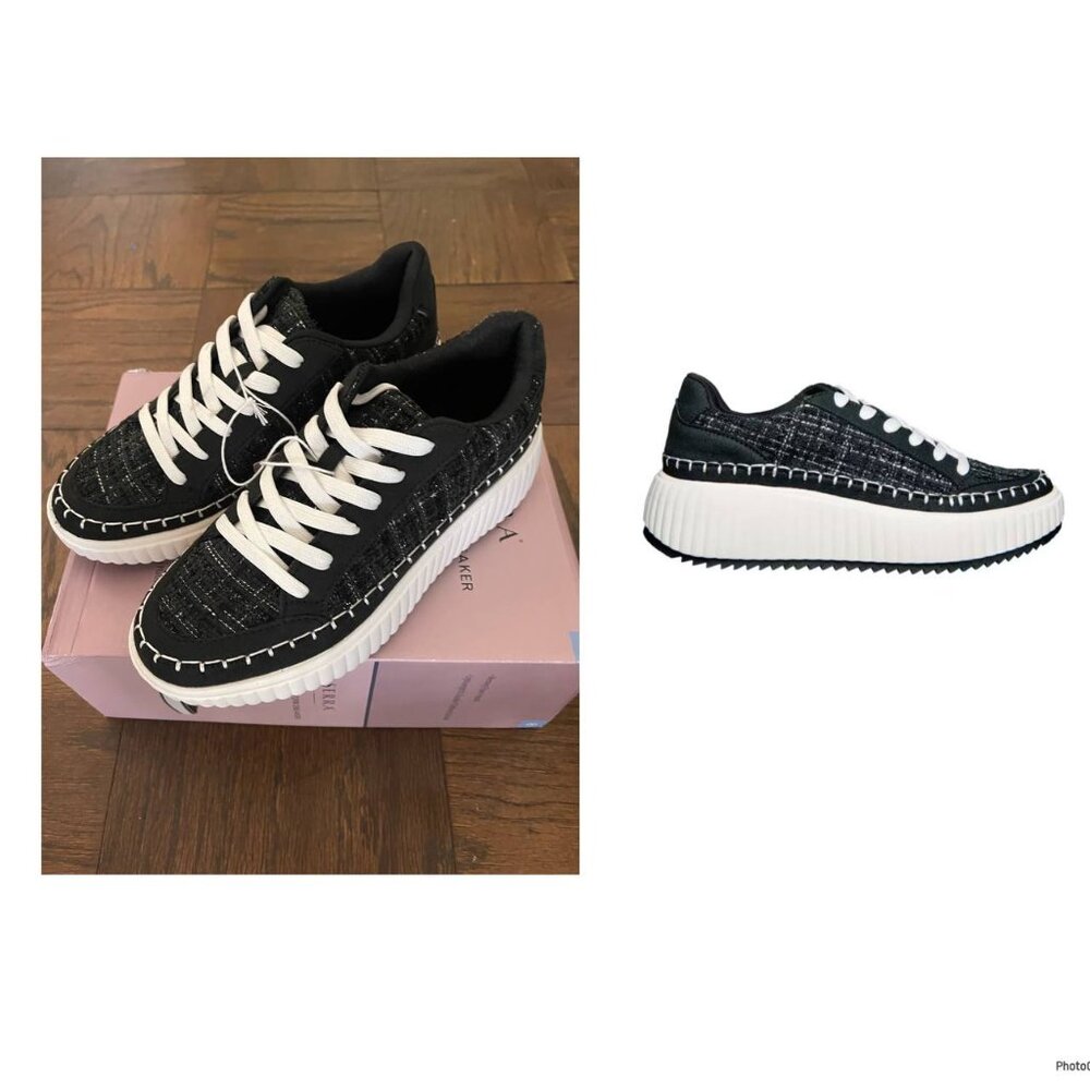 NWT Serra Ladies Platform Black Sneakers ,Size 8